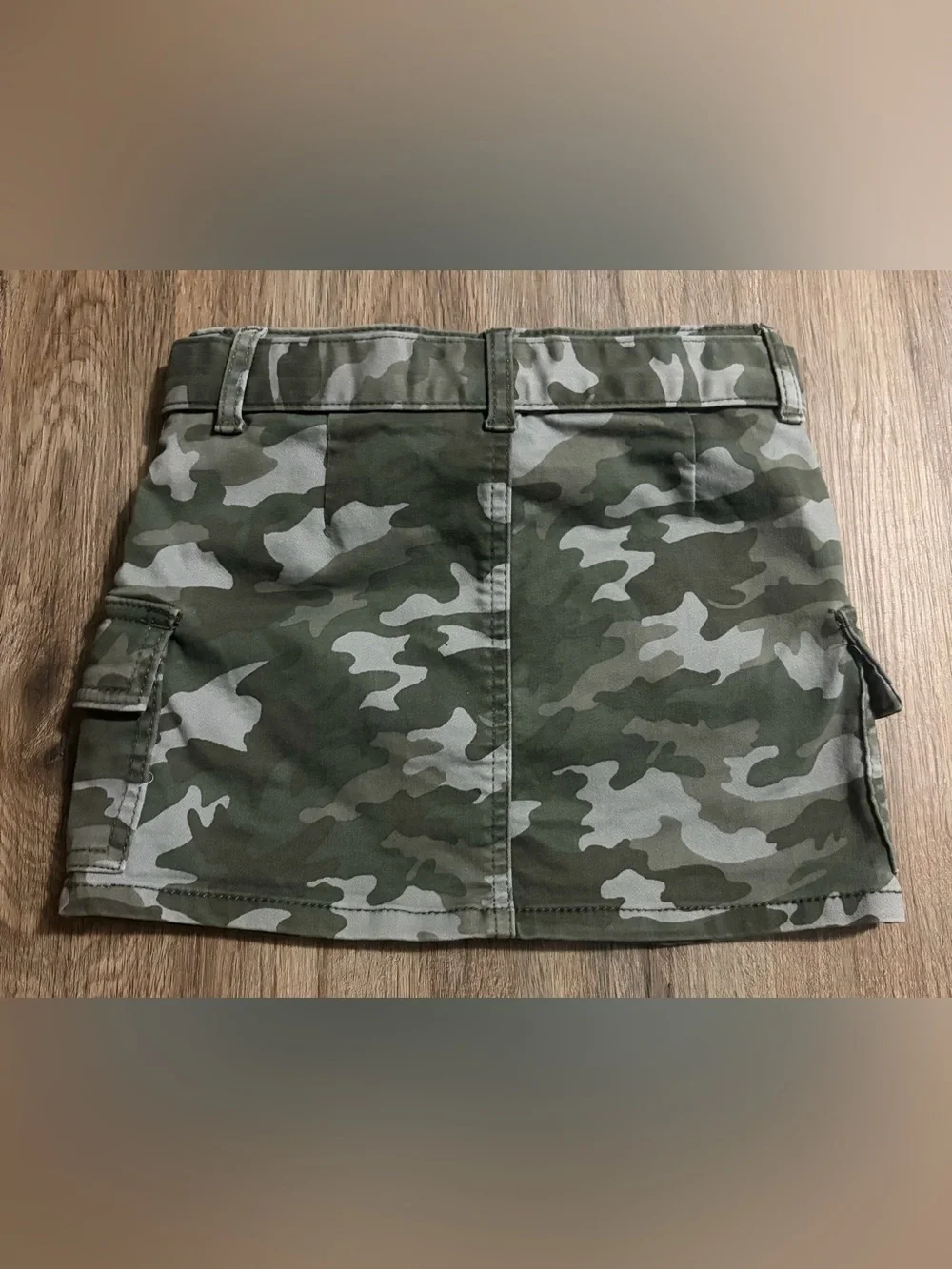 Justice - Olive Camouflage Tie-Waist Cargo Skirt - Size 7